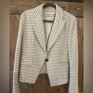 Veronica Beard Women's Black and White Striped Blazer